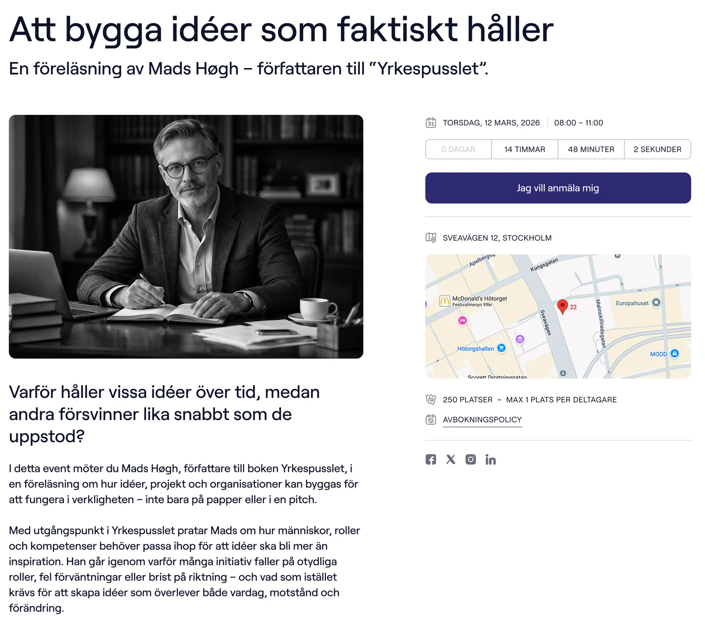 Opret events i Memlist